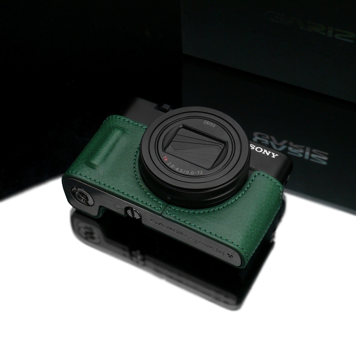 Gariz HG-RX100M6GR Leather Camera Half Case Green for Sony RX100M6 RX100VI