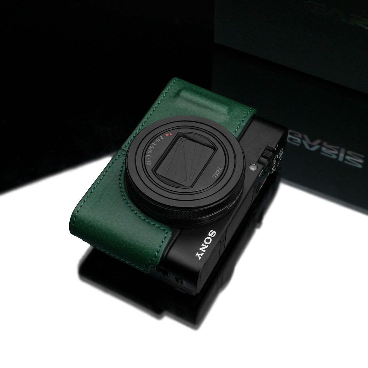 Gariz HG-RX100M6GR Leather Camera Half Case Green for Sony RX100M6 RX100VI