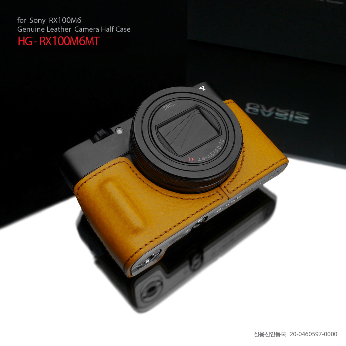Gariz HG-RX100M6MT Leather Camera Half Case Mustard for Sony RX100M6 RX100VI