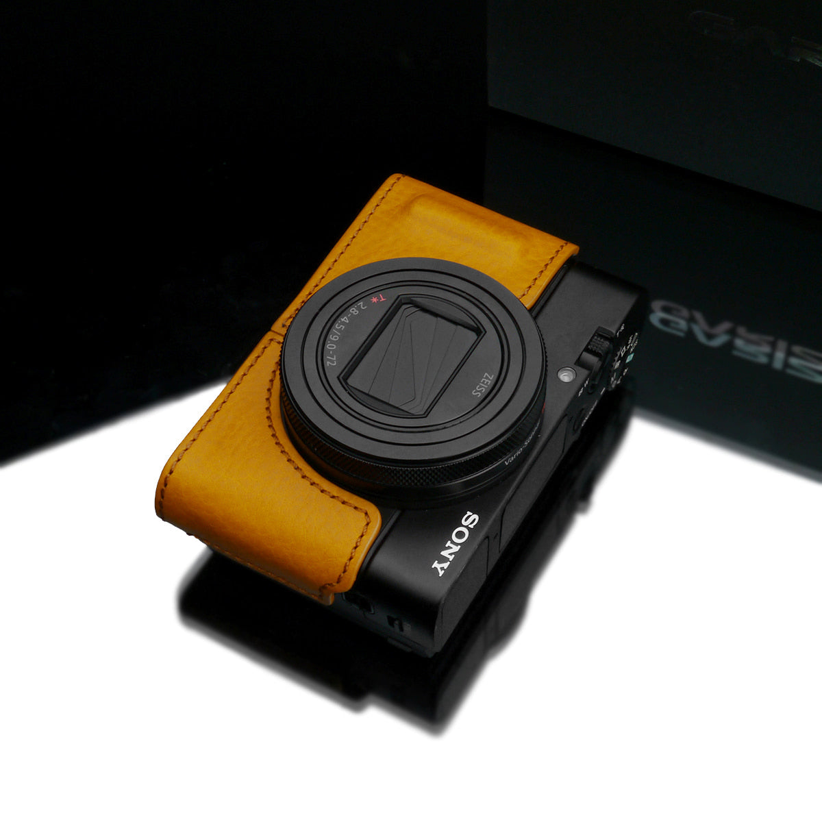 Gariz HG-RX100M6MT Leather Camera Half Case Mustard for Sony RX100M6 RX100VI