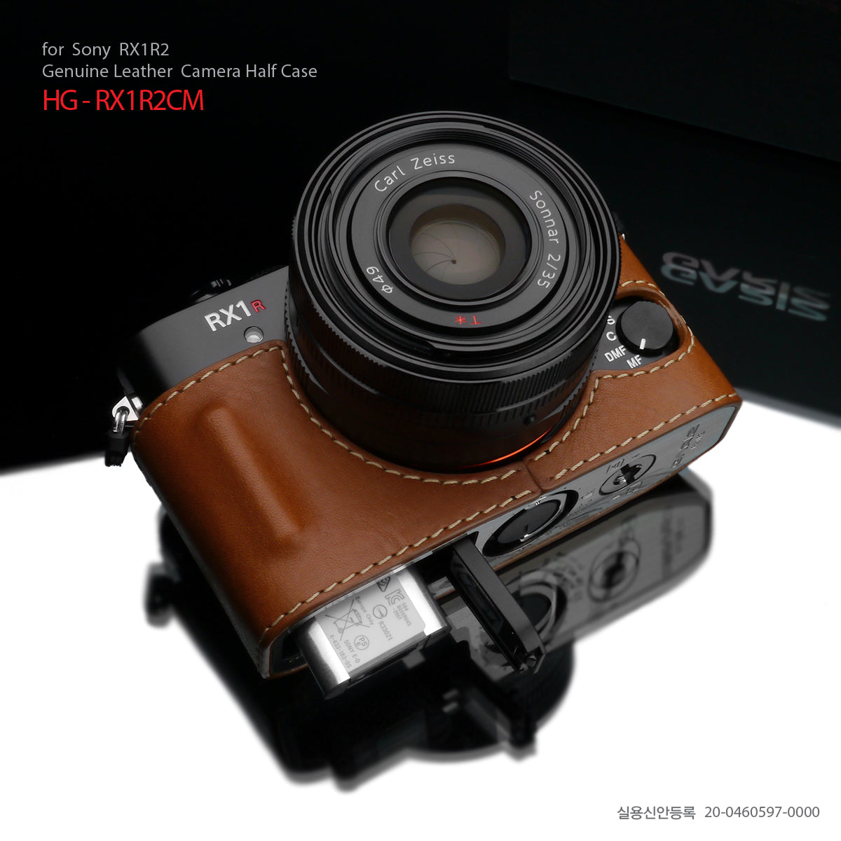 Gariz Camel Leather Camera Half Case HG-RX1R2CM for Sony RX1RII