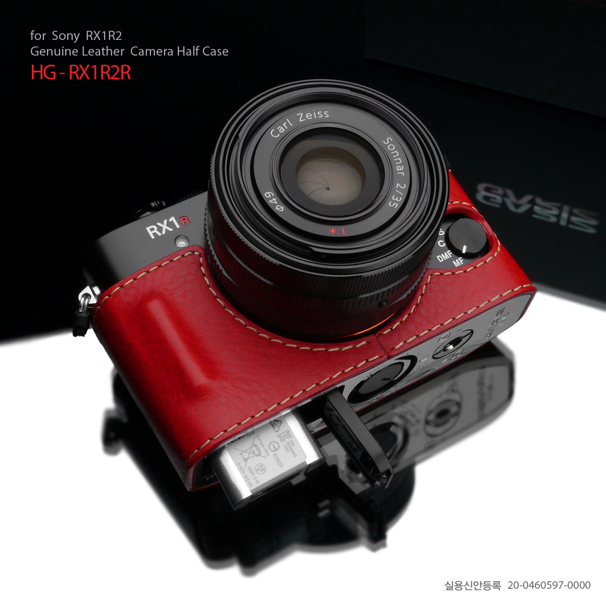 Gariz Red Leather Camera Half Case HG-RX1R2R for Sony DSC-RX1RII Case