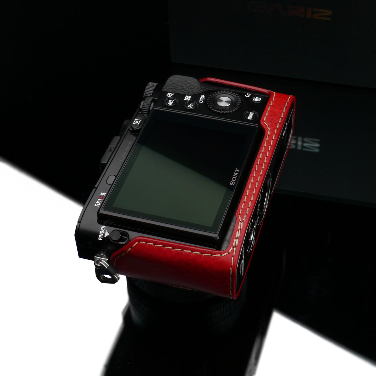 Gariz Red Leather Camera Half Case HG-RX1R2R for Sony DSC-RX1RII Case