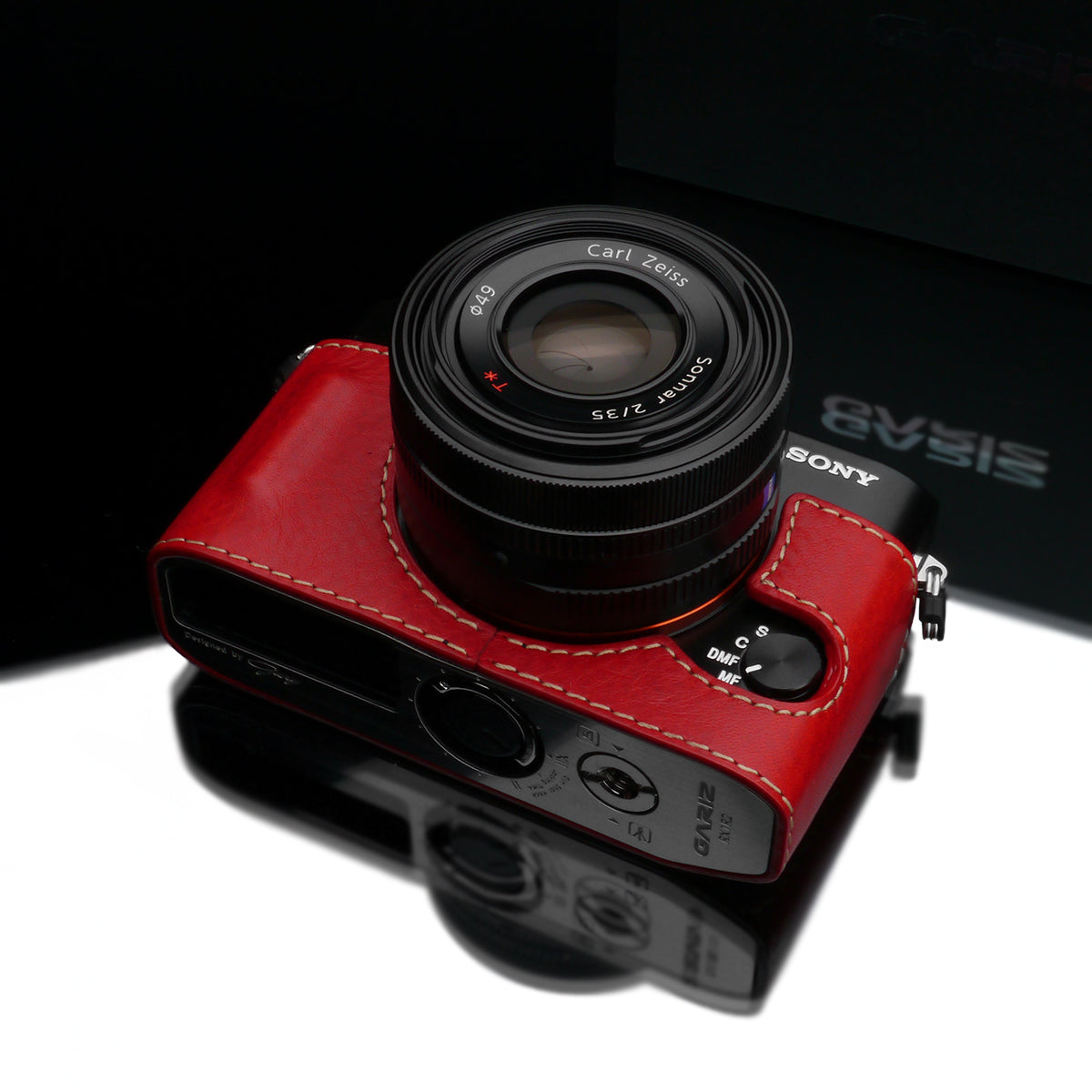 Gariz Red Leather Camera Half Case HG-RX1R2R for Sony DSC-RX1RII Case