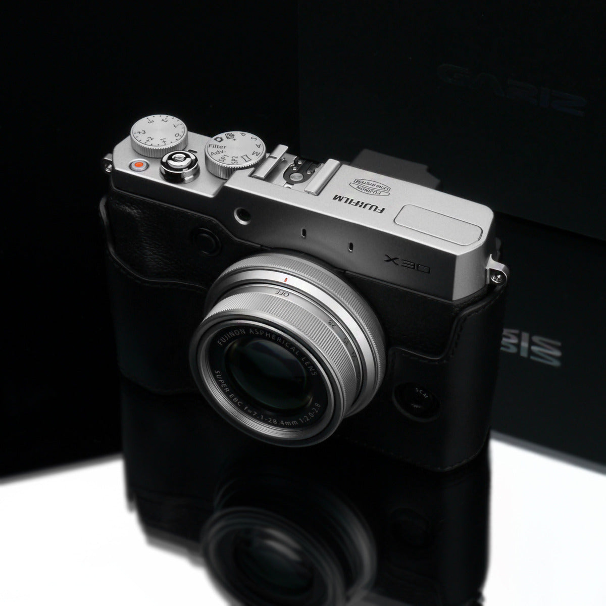 Gariz Black Leather Camera Half Case XS-CHX30BK for Fujifilm X30 Fuji X30