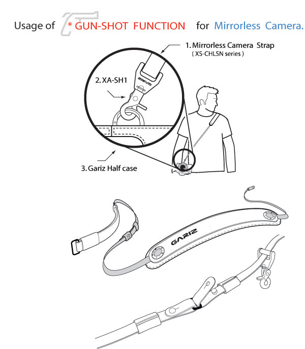 Gariz Camera Strap Hook for Gun-shot Strap XA-SH1N