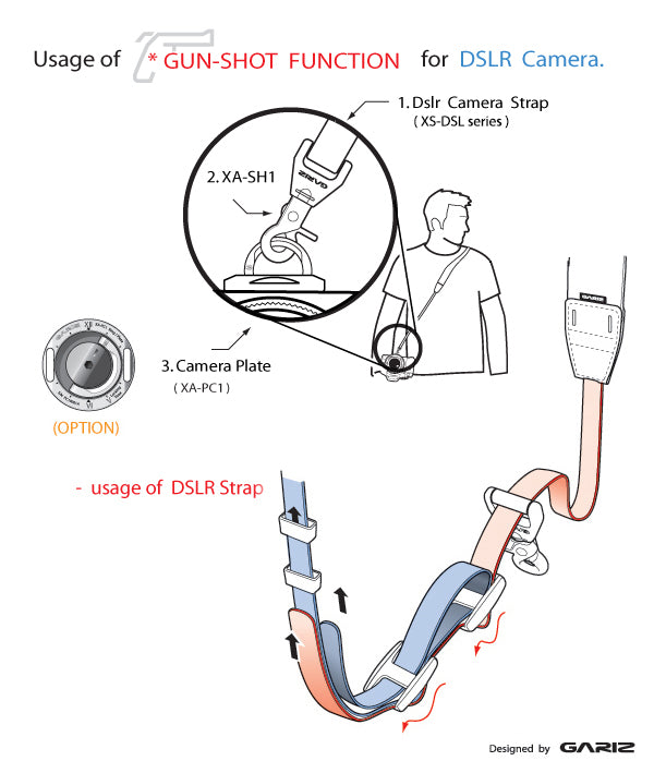 Gariz Camera Strap Hook for Gun-shot Strap XA-SH1N