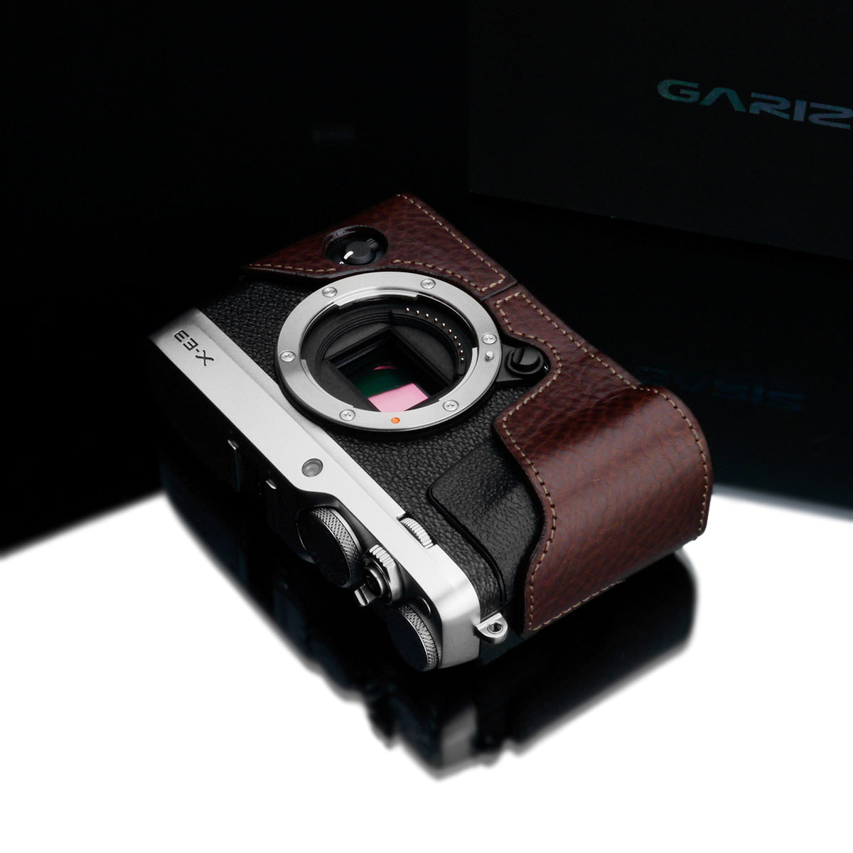 Gariz Brown Leather Camera Half Case XS-CHXE3BR for Fuji Fujifilm X-E3