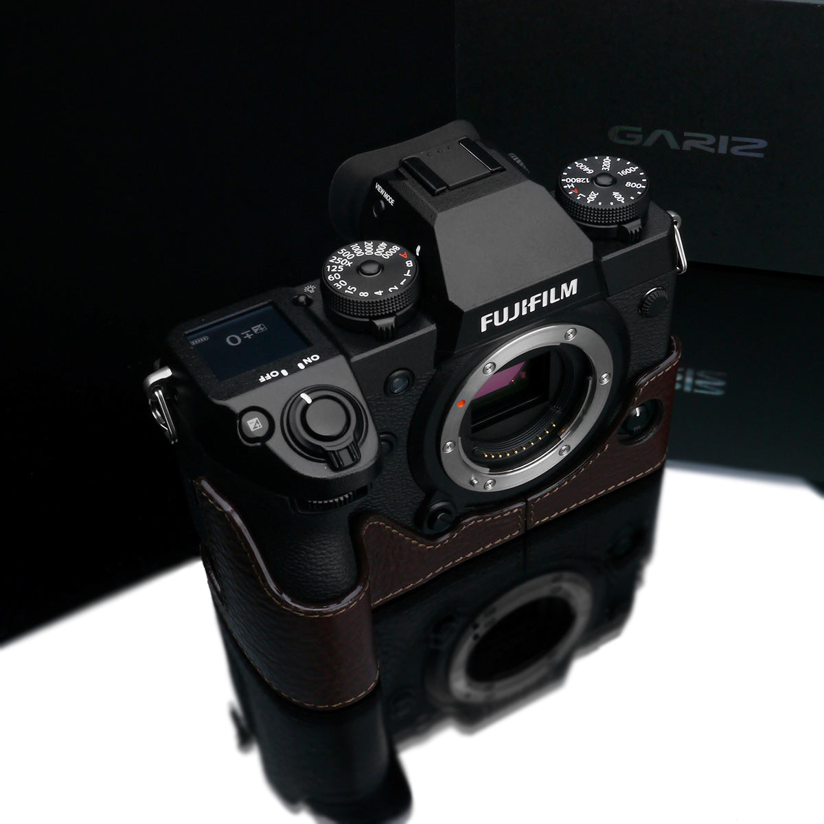 Gariz XS-CHXH1BR Leather Camera Half Case Brown for Fujifilm X-H1