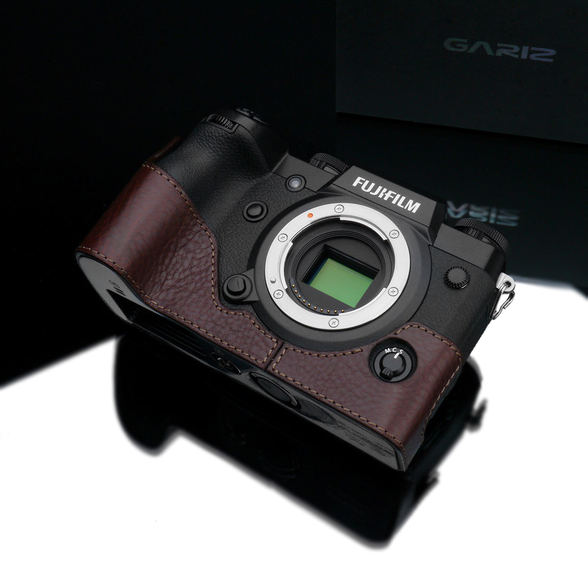Gariz XS-CHXH1BR Leather Camera Half Case Brown for Fujifilm X-H1