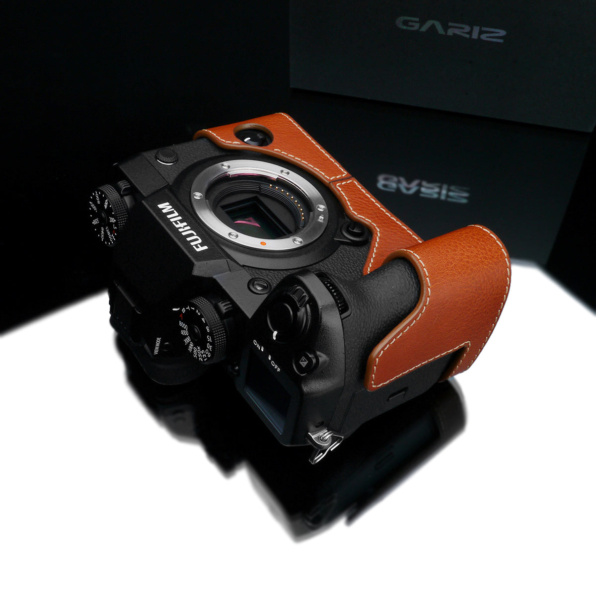 Gariz XS-CHXH1CM Leather Camera Half Case Camel for Fujifilm X-H1