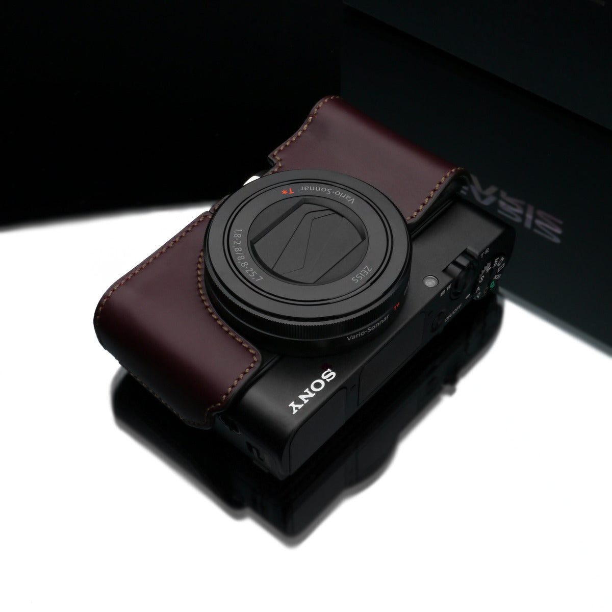 Gariz Sony RX100 MK3 / MK4 Brown Leather Camera Half Case XS-RX100M3BR (Grip Version)