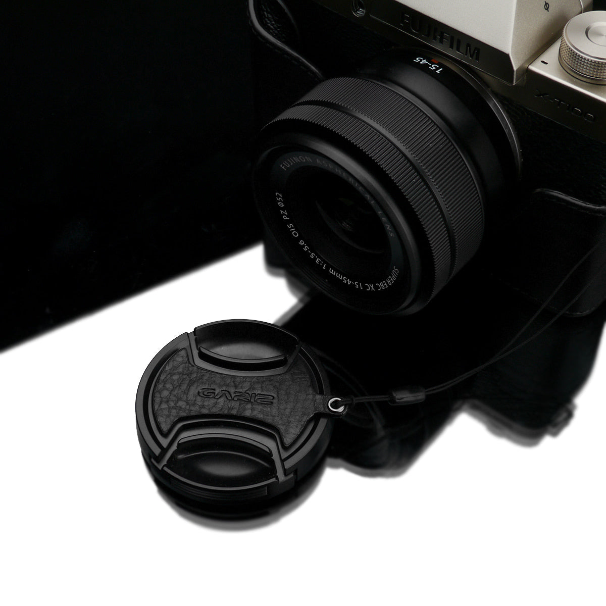 XS-CHXT100BK Leather Black Camera Half Case w/ Capfix for Fujifilm X-T100