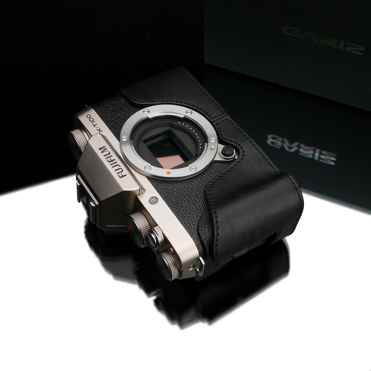 XS-CHXT100BK Leather Black Camera Half Case w/ Capfix for Fujifilm X-T100