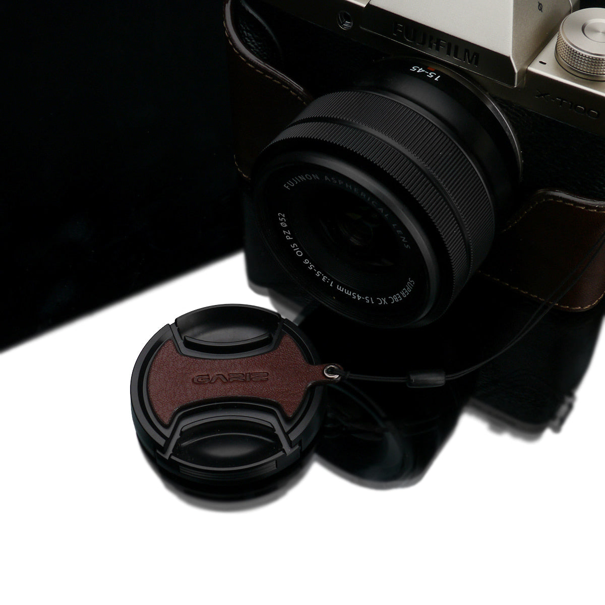 Gariz XS-CHXT100BR Leather Camera Half Case w/ Capfix Brown for Fujifilm X-T100