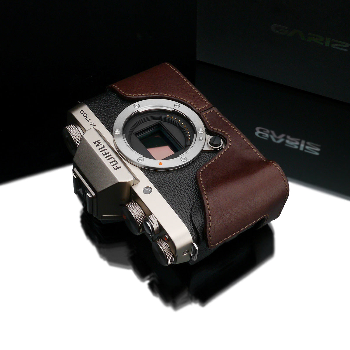 Gariz XS-CHXT100BR Leather Camera Half Case w/ Capfix Brown for Fujifilm X-T100