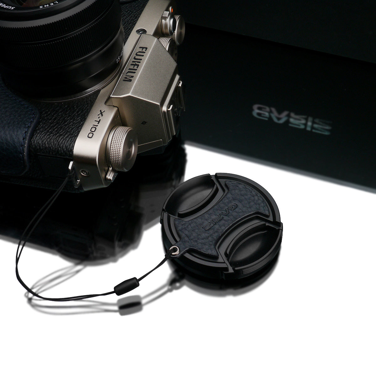 XS-CHXT100NV Leather Navy Camera Half Case w/ Capfix for Fujifilm X-T100