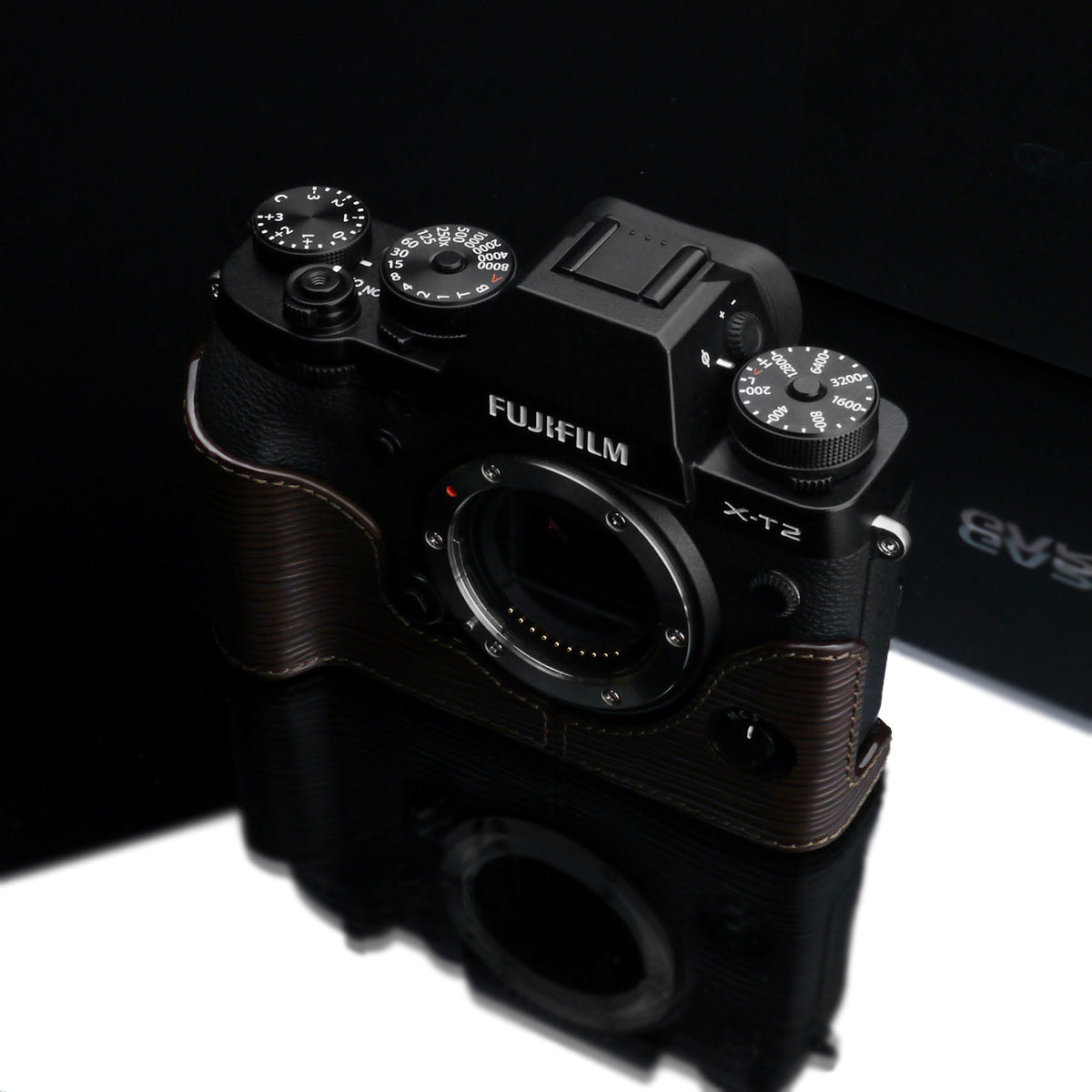 Gariz BL-XT2ABR Leather Camera Half Case Brown for Fujifilm Fuji X-T2 / X-T3
