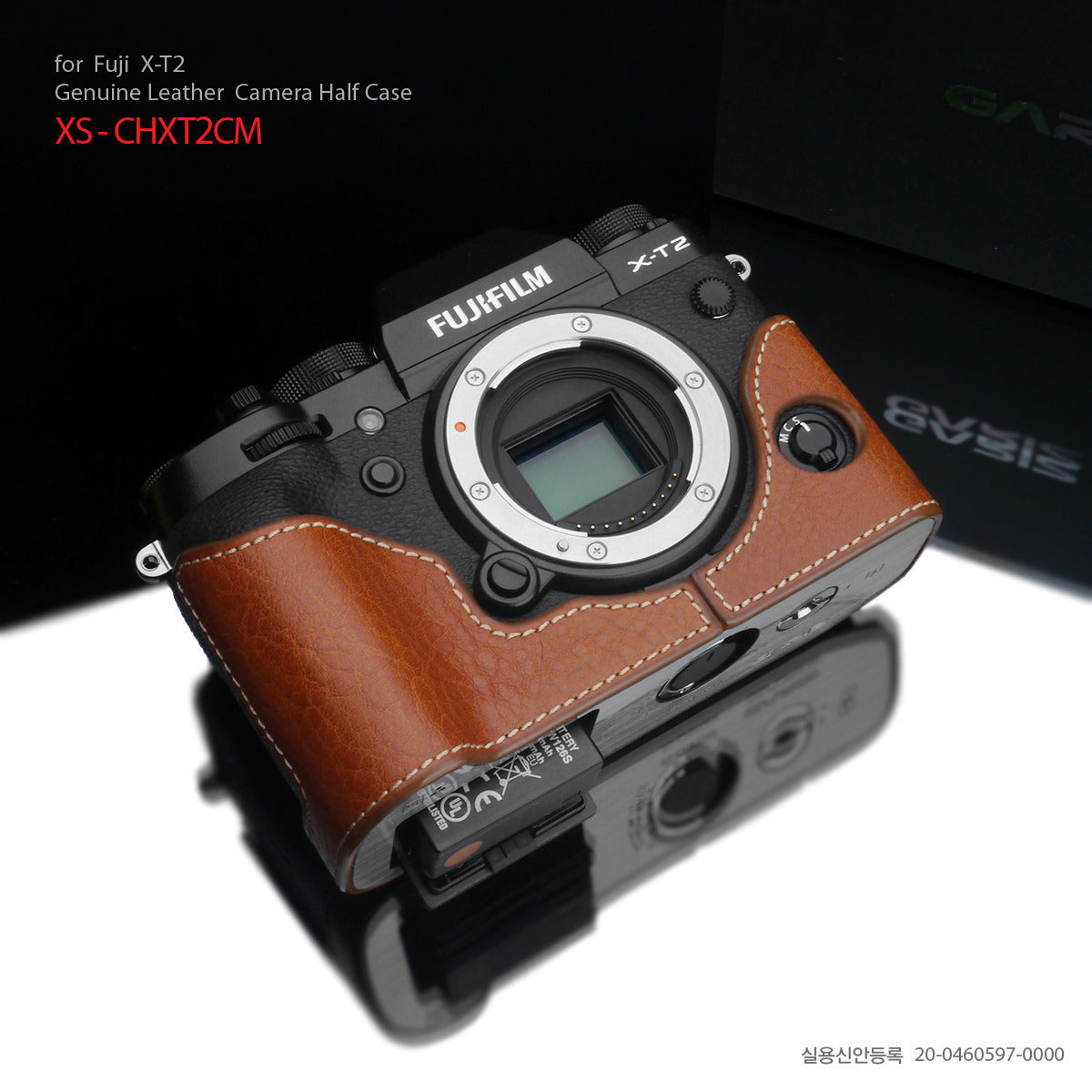 Gariz XS-CHXT2CM Camel Genuine Leather Half Case for Fujifilm Fuji X-T2 / X-T3