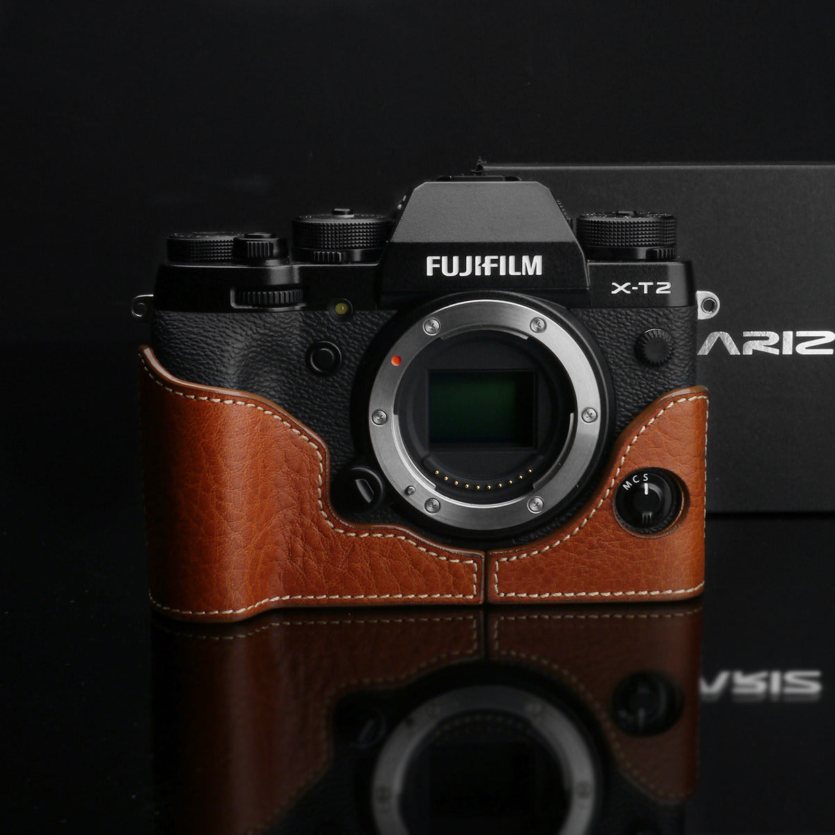 Gariz XS-CHXT2CM Camel Genuine Leather Half Case for Fujifilm Fuji X-T2 / X-T3