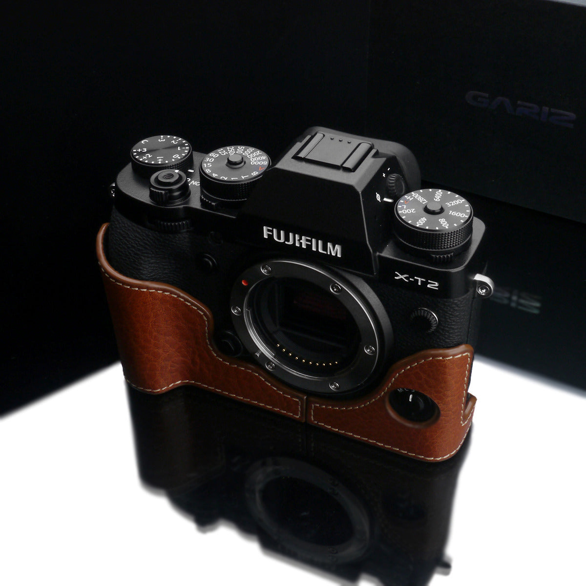 Gariz XS-CHXT2CM Camel Genuine Leather Half Case for Fujifilm Fuji X-T2 / X-T3