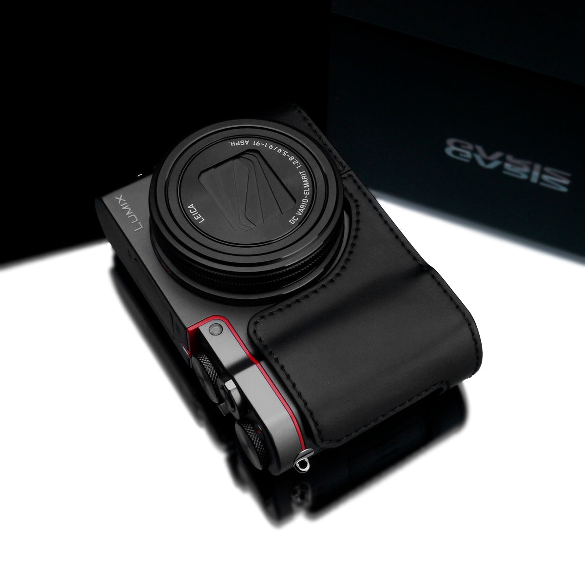 Gariz XS-CHZS110BK Leather Camera Half Case Black for Panasonic Lumix ZS110