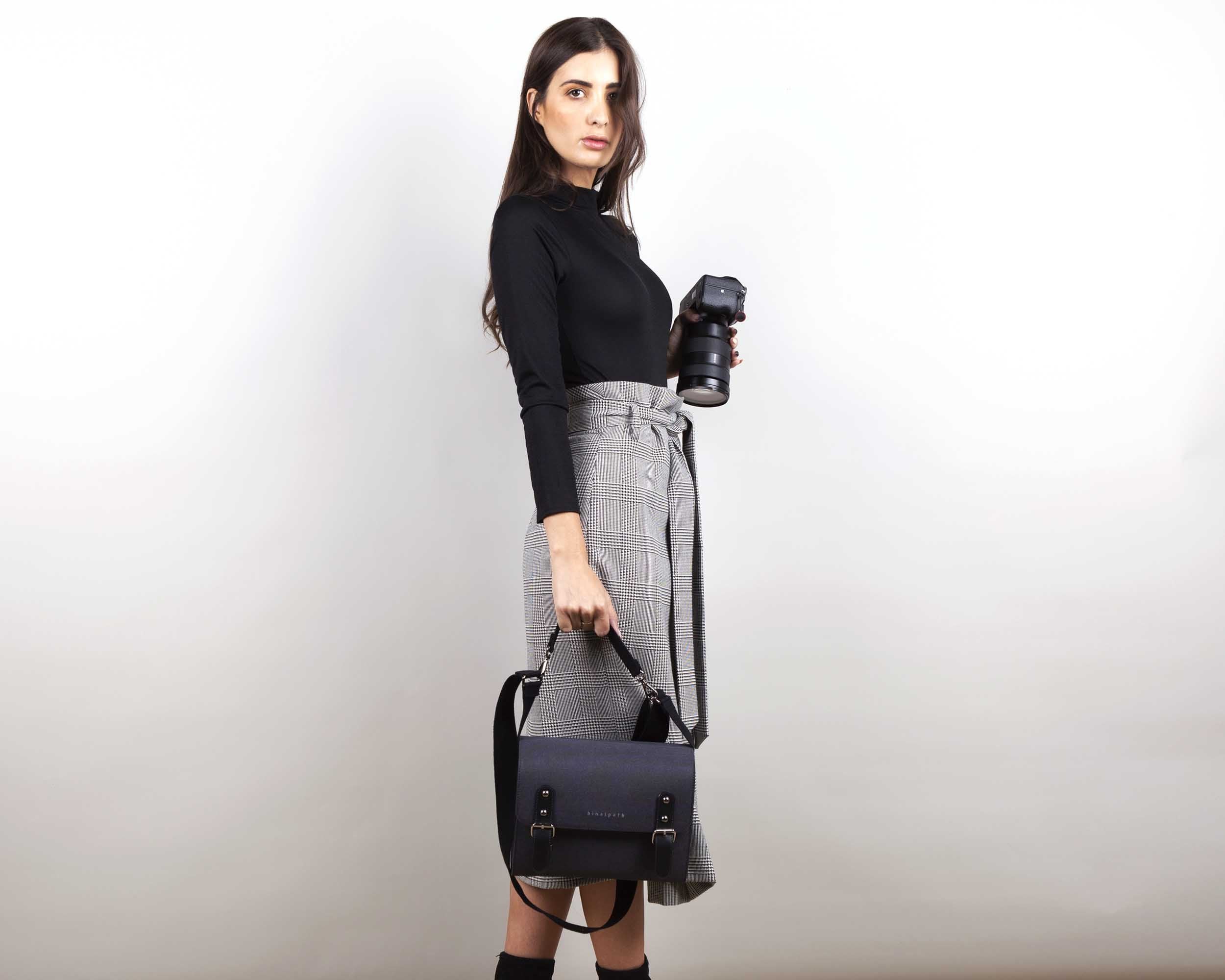 Binalpath Canvas Black Camera Shoulder Bag - Ace