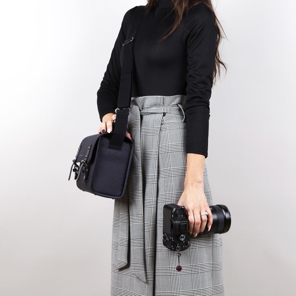 Binalpath Canvas Black Camera Shoulder Bag - Ace
