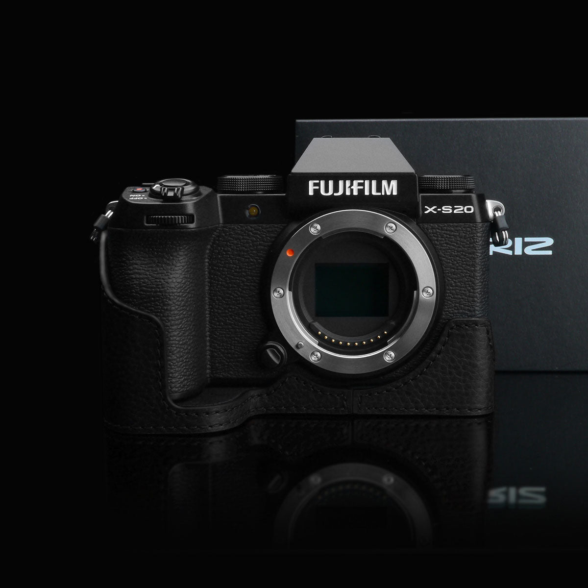 Gariz Black Leather Camera Half Case XS-CHXS20BK for Fuji X-S20