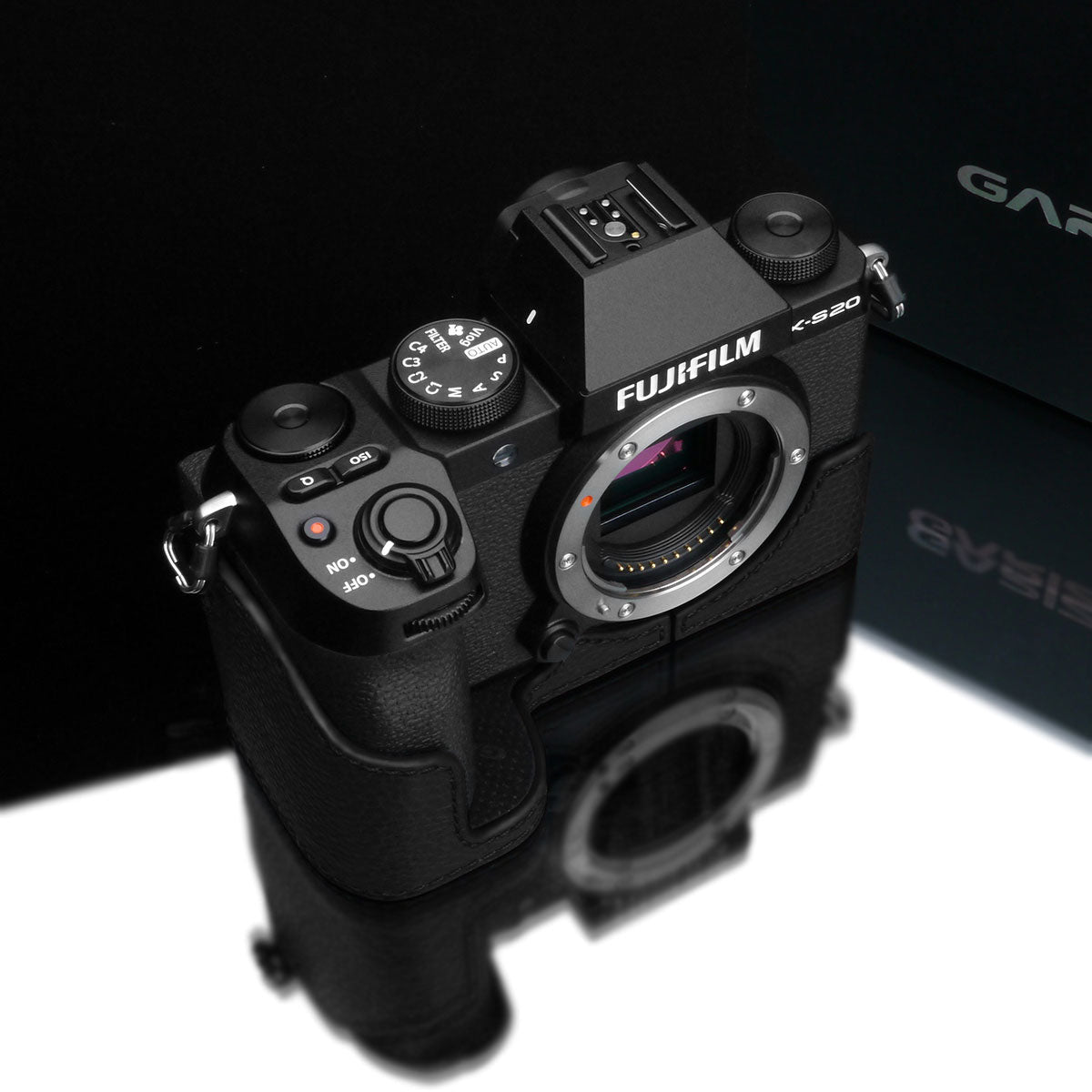Gariz Black Leather Camera Half Case XS-CHXS20BK for Fuji X-S20