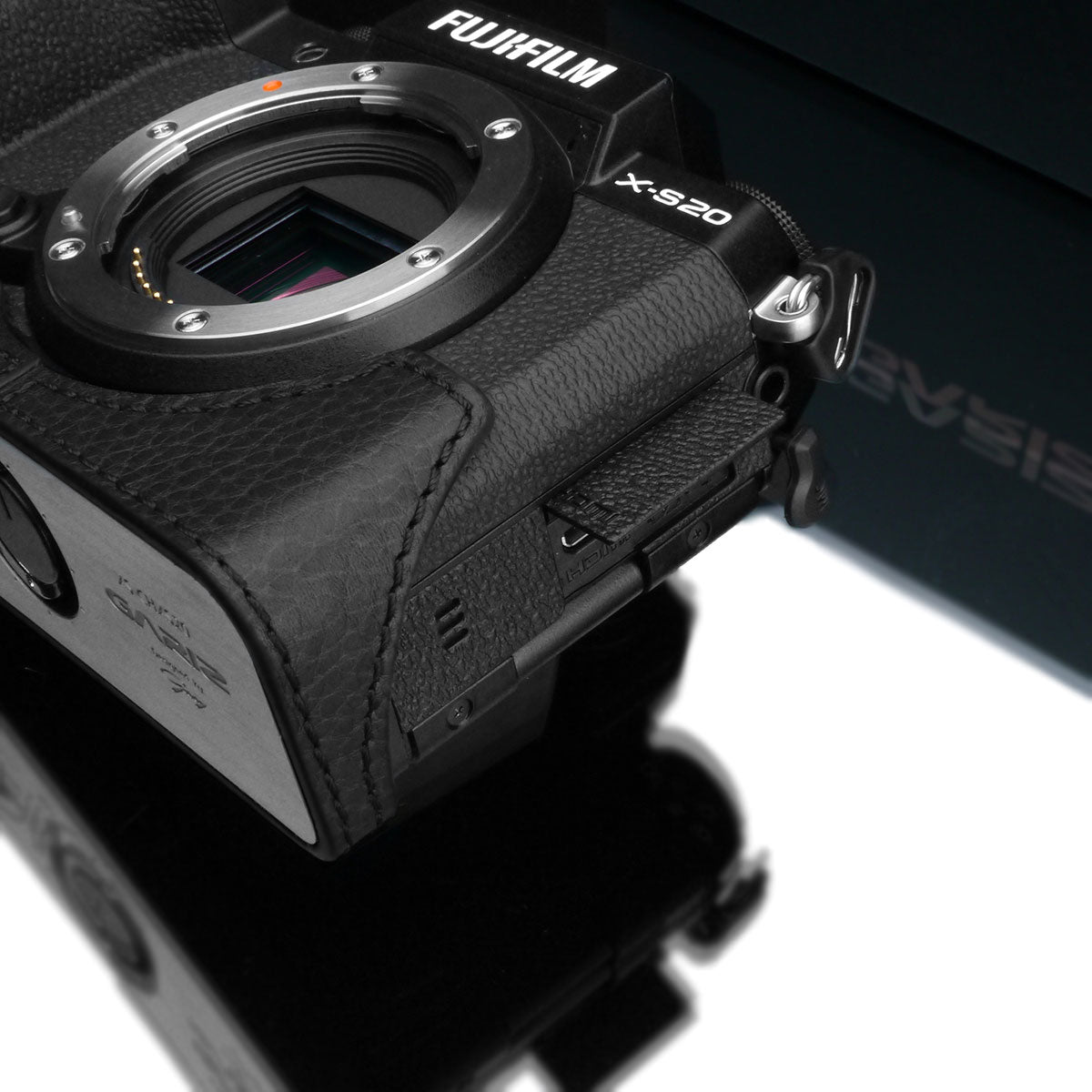 Gariz Black Leather Camera Half Case XS-CHXS20BK for Fuji X-S20