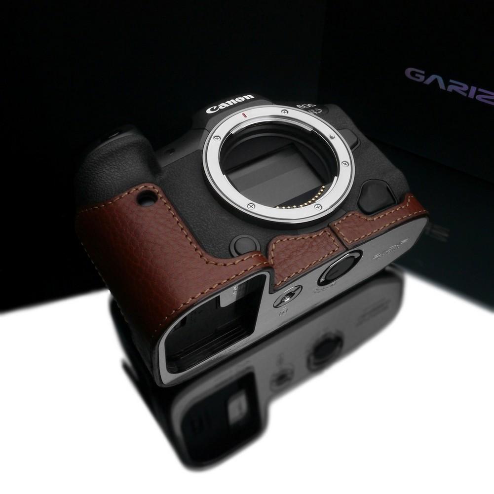 {DISCONTINUED} Gariz Brown XS-CHEOSR5BR Genuine Leather Half Case for Canon EOS R5