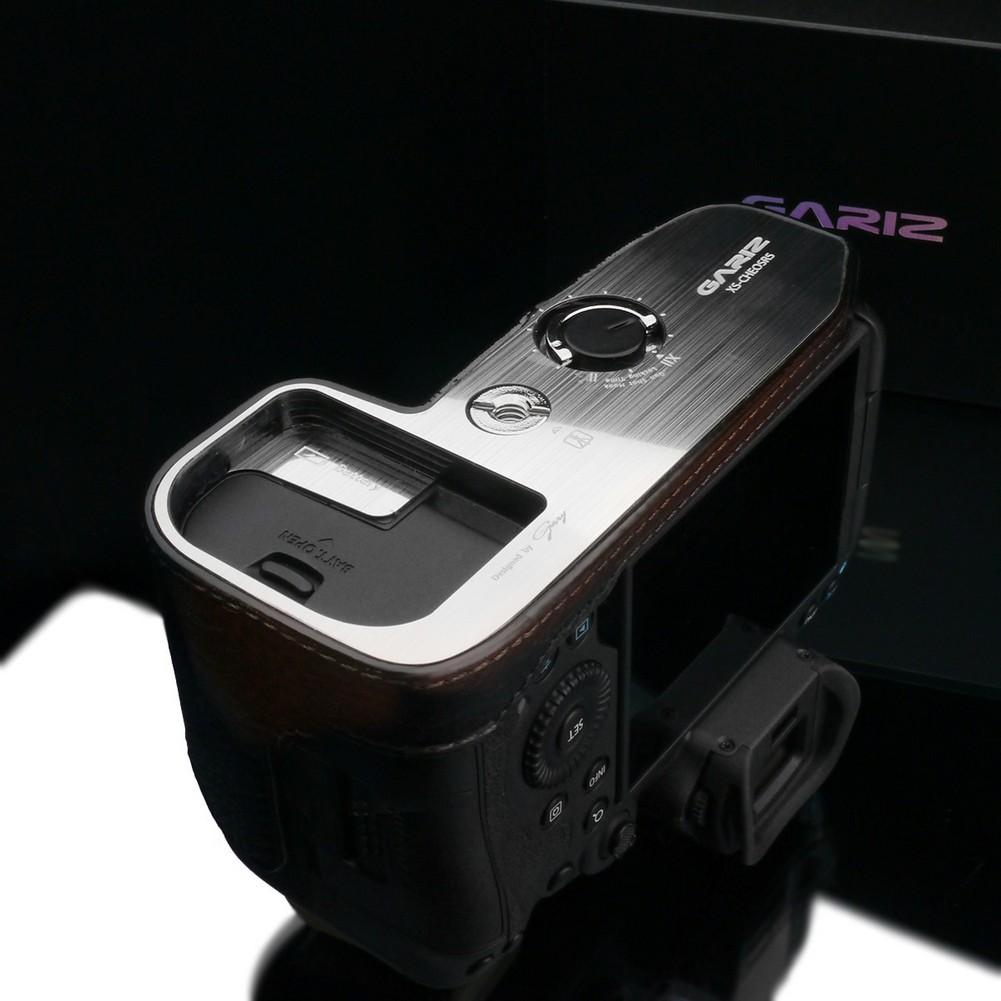 {DISCONTINUED} Gariz Brown XS-CHEOSR5BR Genuine Leather Half Case for Canon EOS R5