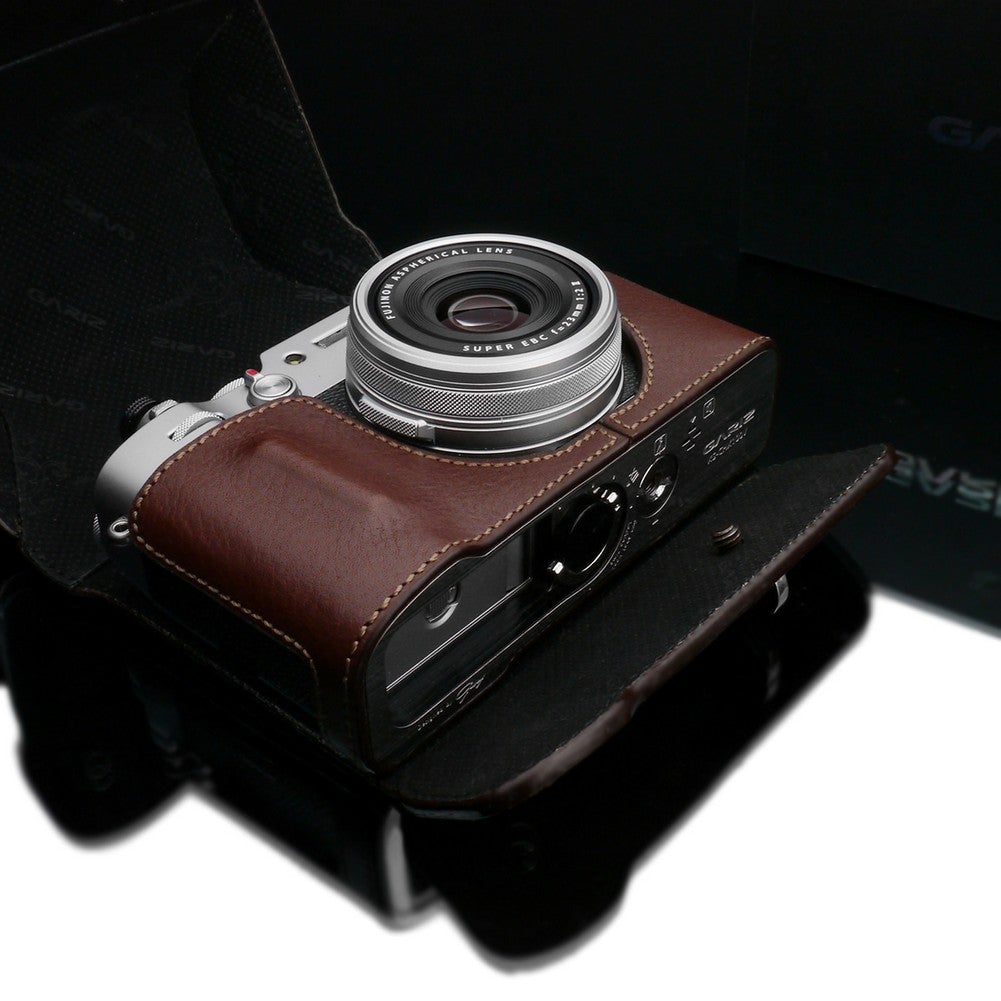 Gariz HG-CCX100VBR Brown Leather Camera Cover for Fuji X100V