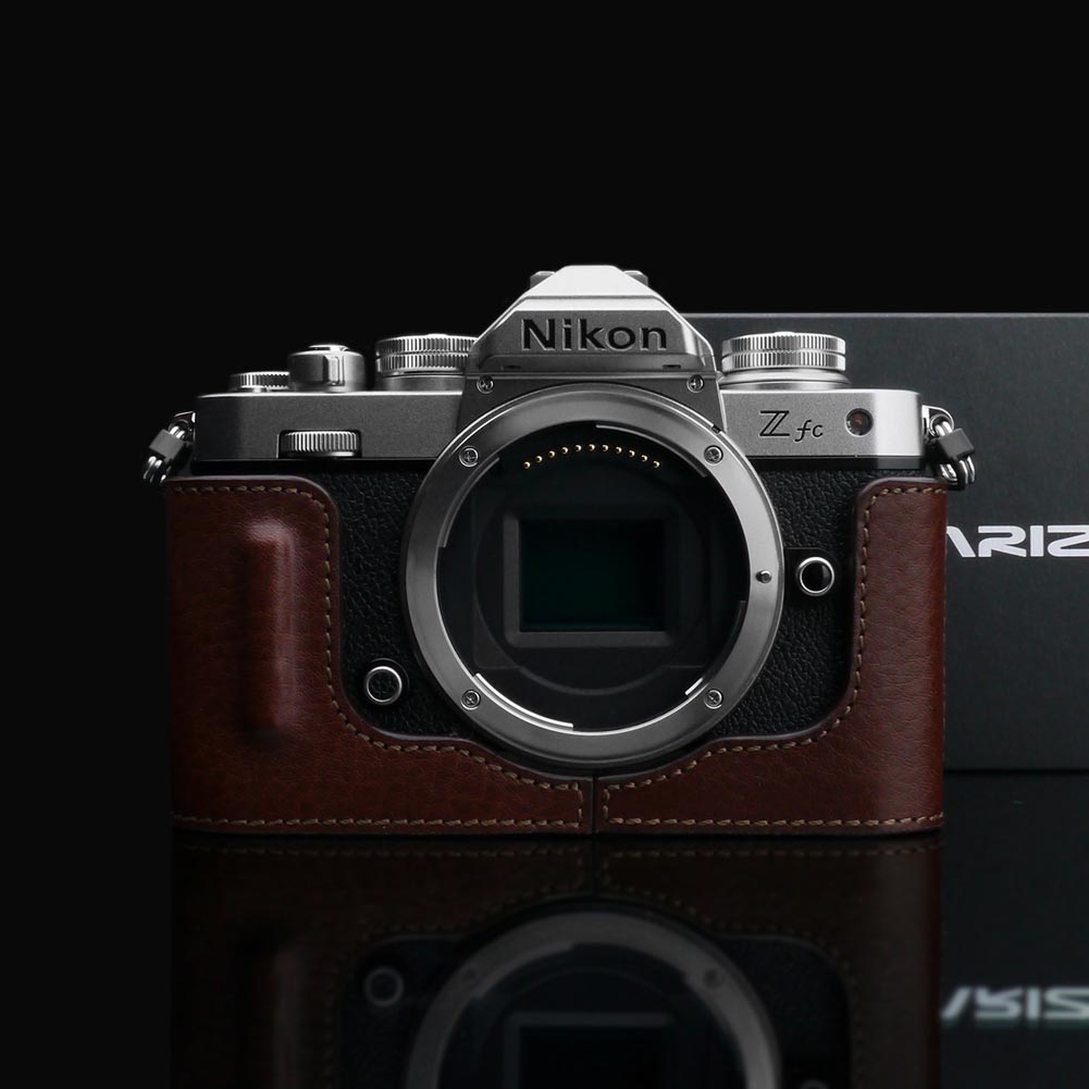 Gariz HG-ZFCBR Brown Leather Camera Half Case For Nikon ZFC