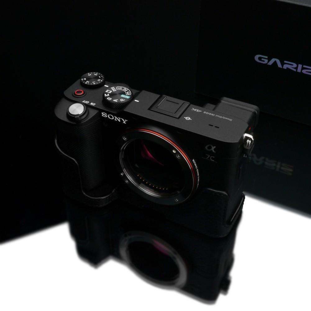 Gariz XS-CHA7CBK Black Leather Camera Half Case for Sony A7C
