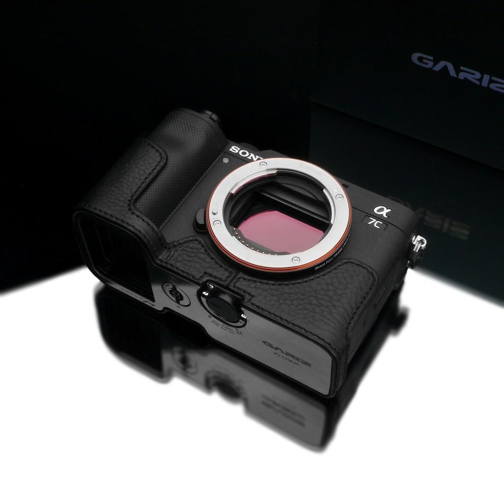 Gariz XS-CHA7CBK Black Leather Camera Half Case for Sony A7C