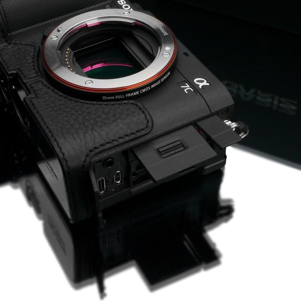 Gariz XS-CHA7CBK Black Leather Camera Half Case for Sony A7C