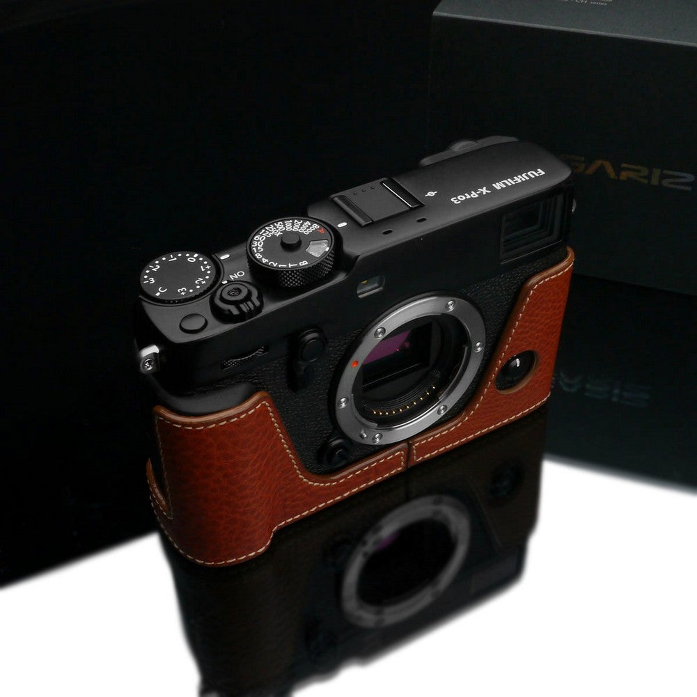 Gariz XS-CHXP3CM Camel Leather Half Case for Fuji X-Pro 3