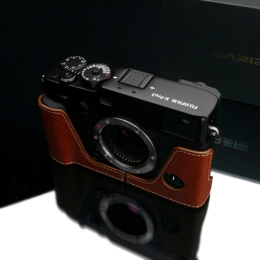 Gariz XS-CHXP3CM Camel Leather Half Case for Fuji X-Pro 3