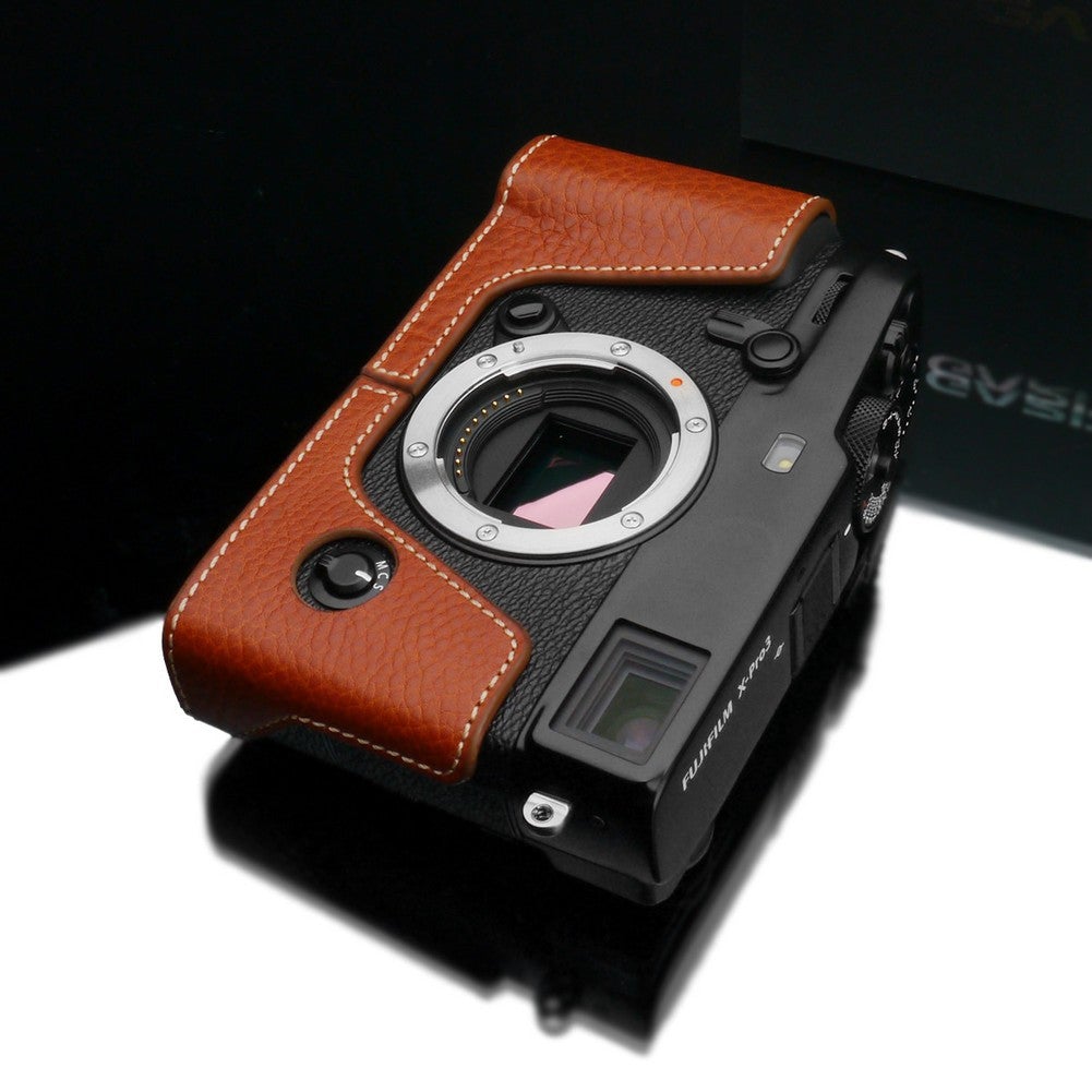 Gariz XS-CHXP3CM Camel Leather Half Case for Fuji X-Pro 3