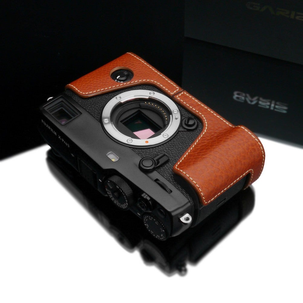 Gariz XS-CHXP3CM Camel Leather Half Case for Fuji X-Pro 3
