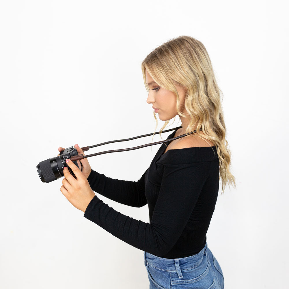 Gariz XS-CSNMBR Brown 100cm / 39" Leather Camera Neck & Shoulder Strap for Mirrorless Cameras