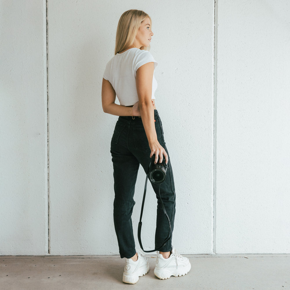 Gariz Black Genuine Leather Adjust Strap XS-CHLSNBK2