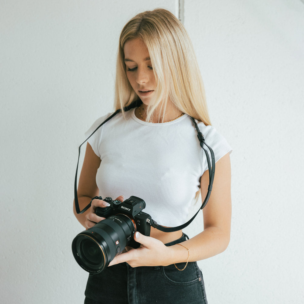 Gariz Black Genuine Leather Adjust Strap XS-CHLSNBK2