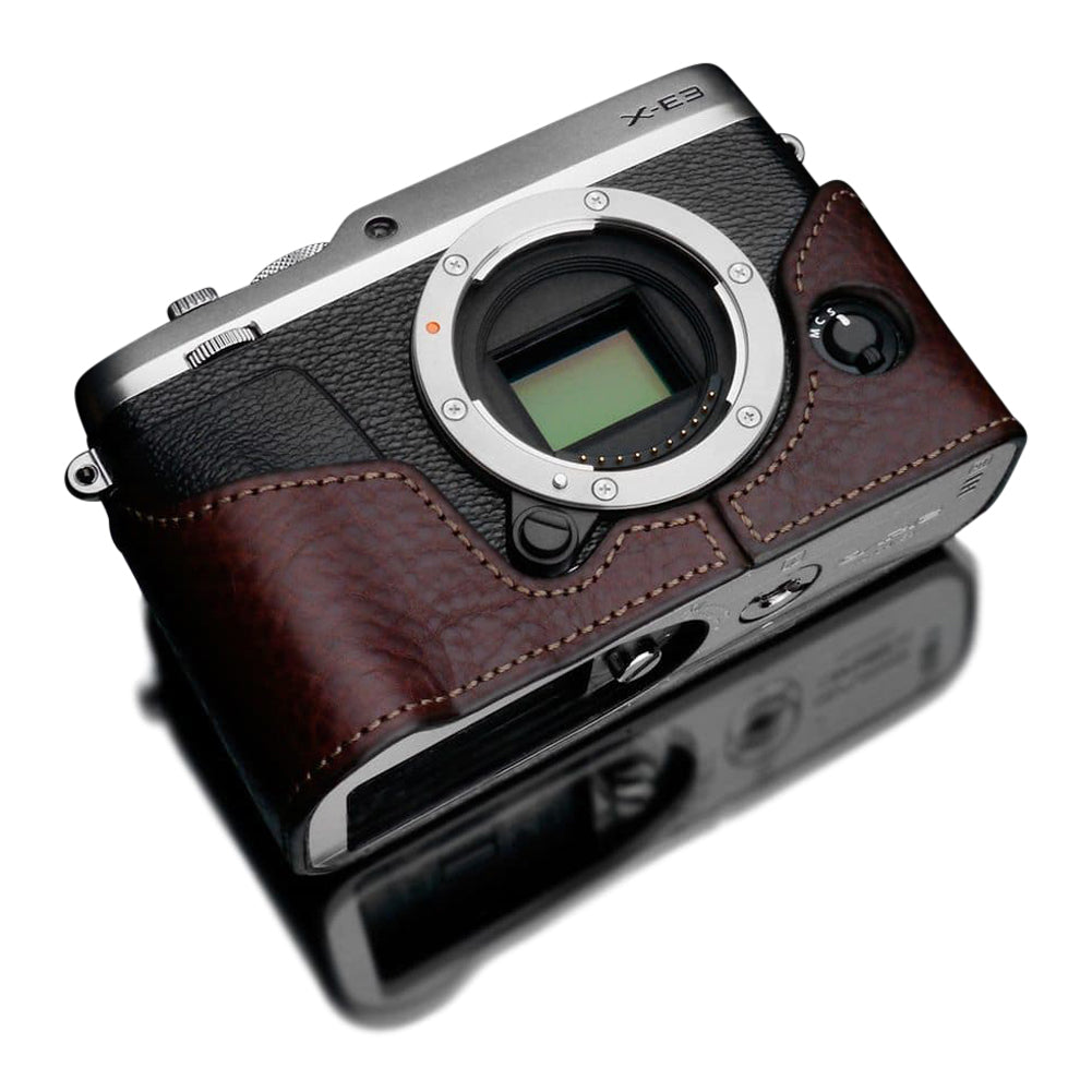 Gariz Brown Leather Camera Half Case XS-CHXE3BR For Fuji Fujifilm X-E3