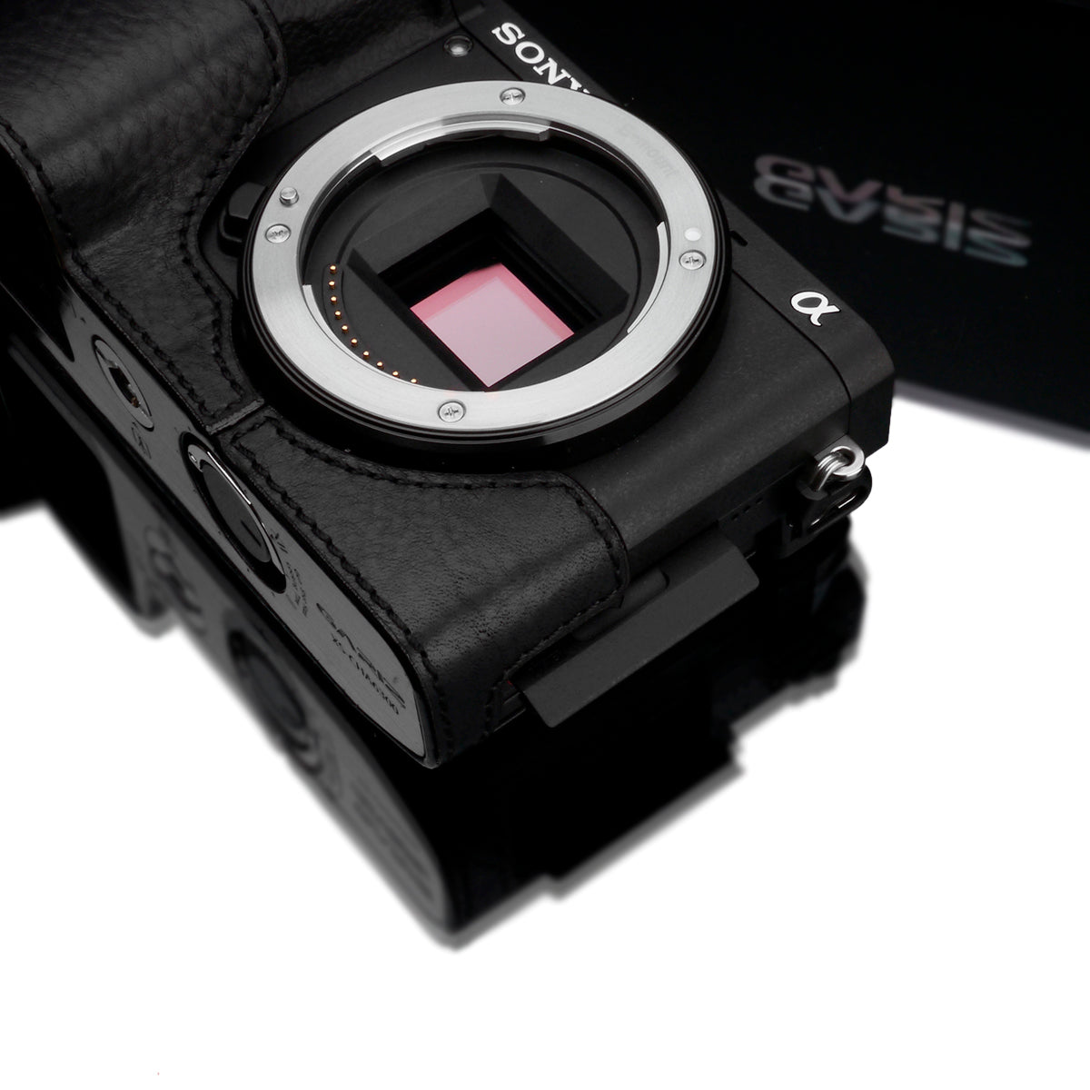 Gariz XS-CHA6300BK Genuine Leather Camera Half Case Black for Sony A6300