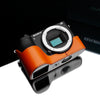 Gariz XS-CHA6500OR Genuine Leather Camera Half Case Orange for Sony A6500