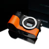Gariz XS-CHA6500OR Genuine Leather Camera Half Case Orange for Sony A6500