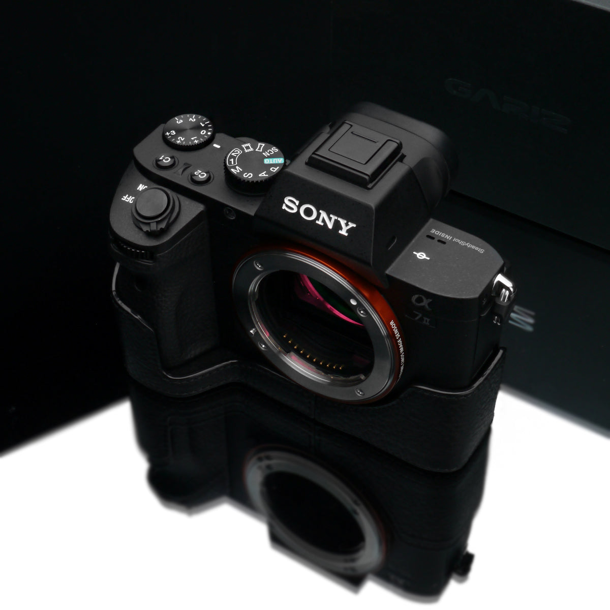 Gariz Black Leather Camera Half Case XS-CHA7IIBK for Sony Alpha A7II A7RII Mark 2